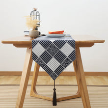 Load image into Gallery viewer, Japanese Style Cotton Linen Table Runner Plaid Tea Mat Zen Linen Retro Japanese Style Tablecloth Plate Mat Tablecloth