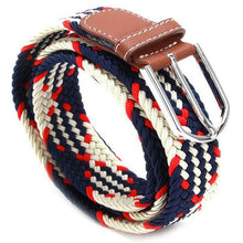 Load image into Gallery viewer, Men's Causal Leather Covered Buckle Woven Elastic Stretch Golf Wide Canvas Belts