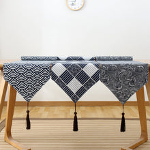 Load image into Gallery viewer, Japanese Style Cotton Linen Table Runner Plaid Tea Mat Zen Linen Retro Japanese Style Tablecloth Plate Mat Tablecloth