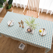 Load image into Gallery viewer, Embroidered Plaid Tassel Tablecloth Cotton Linen Linen for Rectangular Dining Table