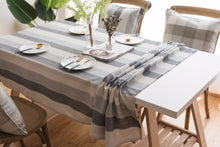 Load image into Gallery viewer, Tablecloth Striped Cotton Linen Material Dustproof Rectangular Tablecloth