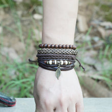 Load image into Gallery viewer, Simple Retro Set Bracelet Braided Leather Punk Bracelet DIY Men's Leather Bracelet