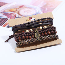 Load image into Gallery viewer, Simple Retro Set Bracelet Braided Leather Punk Bracelet DIY Men's Leather Bracelet