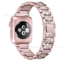 Load image into Gallery viewer, Smart Watch Diamond Watch Band Three Beads Full Diamond Solid Chain Watch Band