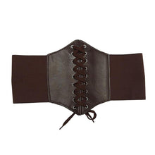 Load image into Gallery viewer, 1Pcs Gothic Dark Lace Up Female Waist Corset Belt Wide PU Leather Belts Women Fashion Slimming Waistband Adjustable Dress Girdle