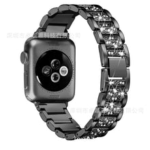 Load image into Gallery viewer, Smart Watch Diamond Watch Band Three Beads Full Diamond Solid Chain Watch Band