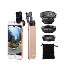 Load image into Gallery viewer, Macro Lens For Phone Lens 3 in 1 Cell Phone Magnifier Wide Angle Macro Fisheye Lens For Mobile Phones Lens For Macro Photography