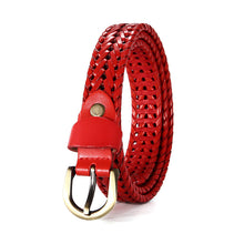 Load image into Gallery viewer, Leather Pin Buckle One Piece Dropshipping Whole Belt Woven Red Wedding Gift Pant Belt for Men and Women