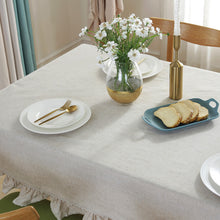 Load image into Gallery viewer, Cotton Linen Tablecloth Simple Lotus Edge Table Cloth Linen Dining Table Cover Cloth