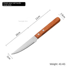 Load image into Gallery viewer, 3PCs Stainless Steel Tableware Rosewood Table Knife Spoon Fork Steak Knife Western Tableware Knife Fork Suit