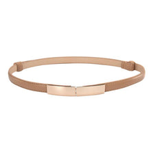 Load image into Gallery viewer, Fashion Women Leather Belt Thin Skinny Metal Gold Elastic Buckle Waistband Belt Dress Accessories