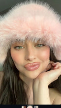 Load image into Gallery viewer, Faux Fur Bucket Hat Hot Warm pink Imitation Fur Fishermen Hats Winter hat women Personality Fishermen Hats for women Plush hat