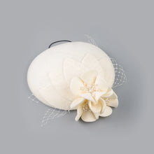 Load image into Gallery viewer, Party Fedora Hat Fashion Luxury Beanies Elegant British 100% Wool Felt Hat Photography Flower Beret with Veil for Ladies Wear