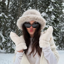 Load image into Gallery viewer, Faux Fur Bucket Hat Hot Warm pink Imitation Fur Fishermen Hats Winter hat women Personality Fishermen Hats for women Plush hat
