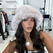 Load image into Gallery viewer, Faux Fur Bucket Hat Hot Warm pink Imitation Fur Fishermen Hats Winter hat women Personality Fishermen Hats for women Plush hat