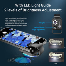 Load image into Gallery viewer, APEXEL HD 200X Microscope Lens with CPL Mobile LED Guide Light Lamp Micro Pocket Macro Lenses for iPhone Samsung all Smartphone