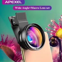 Load image into Gallery viewer, APEXEL New HD 37MM 0.45x Super Wide Angle Lens with 12.5x Super Macro Lens for iPhone Samsung Smartphones Camera Phone lens Kit