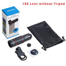 Load image into Gallery viewer, APEXEL Telescope Telephoto Lens 18X Zoom lens with Tripod Monocular Mobile Phone camera Lens for Smartphones lente para celular