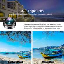 Load image into Gallery viewer, APEXEL Universal 6 in 1 Phone Camera Lens Kit Fish Eye Lens Wide Angle macro Lens CPL/StarND32 Filter for almost all smartphones