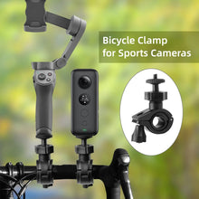 Load image into Gallery viewer, Adjustable Bicycle Camera Mount Holder Bike Clip for Insta360 One X Sport Camera Compatible with OSMO Mobile 3/2 Black
