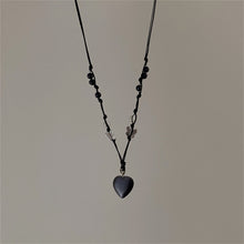 Load image into Gallery viewer, Adjustable Y2K Butterfly Black Love Heart Necklace for Women Kpop Vintage Punk Goth Egirl Harajuku Unusual Pendant Necklaces