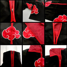 Load image into Gallery viewer, Akatsuki Cloak Red Cloud Cloak Anime Naruto Cosplay Costume Itachi Cape Cosplay Sasuke Uchiha Clothing Robe for Adult and Kids