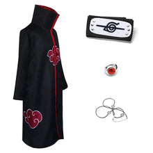 Load image into Gallery viewer, Akatsuki Cloak Red Cloud Cloak Anime Naruto Cosplay Costume Itachi Cape Cosplay Sasuke Uchiha Clothing Robe for Adult and Kids