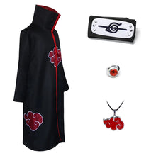 Load image into Gallery viewer, Akatsuki Cloak Red Cloud Cloak Anime Naruto Cosplay Costume Itachi Cape Cosplay Sasuke Uchiha Clothing Robe for Adult and Kids