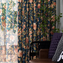 Load image into Gallery viewer, American rustic curtains semi-shade for bedroom study living room flower plant window curtain coarse cotton