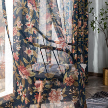 Load image into Gallery viewer, American rustic curtains semi-shade for bedroom study living room flower plant window curtain coarse cotton