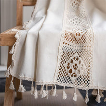 Load image into Gallery viewer, American crochet lattice patchwork curtain printing sunshade perforated free living room bedroom kitchen hook window curtain