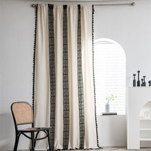 Load image into Gallery viewer, American crochet lattice patchwork curtain printing sunshade perforated free living room bedroom kitchen hook window curtain
