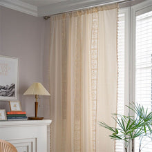 Load image into Gallery viewer, American crochet lattice patchwork curtain printing sunshade perforated free living room bedroom kitchen hook window curtain