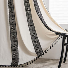 Load image into Gallery viewer, American crochet lattice patchwork curtain printing sunshade perforated free living room bedroom kitchen hook window curtain