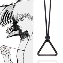 Load image into Gallery viewer, Anime Chainsaw Man Necklace Cosplay Denji Pochita Pendant Jewelry Triangular Pull Ring Prop Choker Leather Chain Accessories