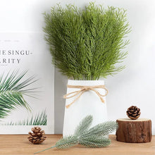 Load image into Gallery viewer, Artificial Pine Needle Branches Fake Plant Green Leaves Christmas Tree Sprig Garland Wreath Weddding Home Decor DIY Bouquet Gift