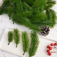 Load image into Gallery viewer, Artificial Pine Needle Plants Plastic Christmas Tree DIY Green Snow Pine Branches for Wedding Home Decor Flower Wreath Whole