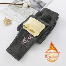 Load image into Gallery viewer, Autumn Winter Baby Girls Leggings Thick Warm Cute Rabbit Pants Kid Girl Plus Velvet Pants Children Solid Trousers 2-8Years
