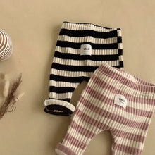 Load image into Gallery viewer, Autumn Winter Children Ribbed Striped Thick Warm Leggings Girl Baby Cotton Casual Pants Boy Infant Fashion Trousers Kid Clothes