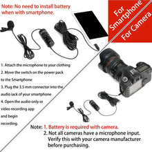 Load image into Gallery viewer, BOYA BY-M1 PRO 6m Clip-on Condenser Lavalier Lapel Microphone for PC Mobile Android DSLRs iPhone Streaming Youtube Microphone