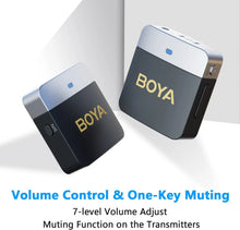 Load image into Gallery viewer, BOYA BY-M1V Wireless Lavalier Lapel Condenser Microphone for iPhone Android Smartphone Camera PC Gaming YouTube Broadcast Vlog