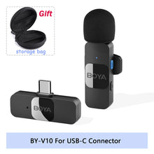 Load image into Gallery viewer, BOYA BY-V Professional Wireless Lavalier Mini Microphone for iPhone iPad Android Live Broadcast Gaming Recording Interview Vlog