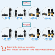 Load image into Gallery viewer, BOYA BY-V Wireless Lavalier Lapel Microphone for iPhone Android Cell Phone PC Computer Laptop Youtube Recording Streaming Vlog