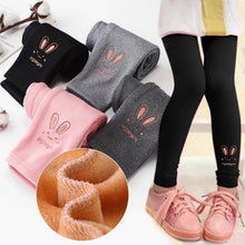Load image into Gallery viewer, Baby Girls Leggings Thick Warm Rabbit Pants Girl Plus Pants Autumn Winter Children Trousers Elastic Waist Leggings Kids Pants