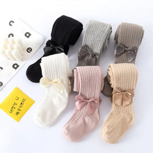 Load image into Gallery viewer, Baby tight spring and autumn pantyhoses children stocking girls vertical stripes bowknot baby tights new render pantyhose