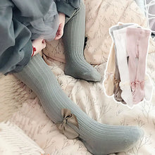 Load image into Gallery viewer, Baby tight spring and autumn pantyhoses children stocking girls vertical stripes bowknot baby tights new render pantyhose