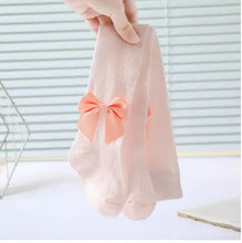 Load image into Gallery viewer, Baby tight spring and autumn pantyhoses children stocking girls vertical stripes bowknot baby tights new render pantyhose