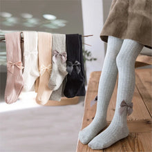 Load image into Gallery viewer, Baby tight spring and autumn pantyhoses children stocking girls vertical stripes bowknot baby tights new render pantyhose