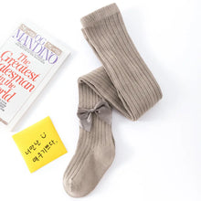 Load image into Gallery viewer, Baby tight spring and autumn pantyhoses children stocking girls vertical stripes bowknot baby tights new render pantyhose