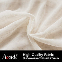 Load image into Gallery viewer, Beige linen tulle curtains for living room Modern flax sheer curtains for bedroom Solid voile curtain for children window drapes
